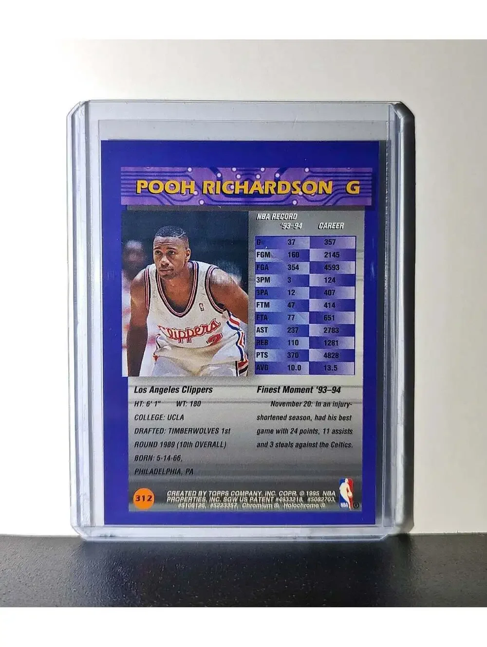 Pooh Richardson 1994-95 Topps Finest #312 Basketball Card